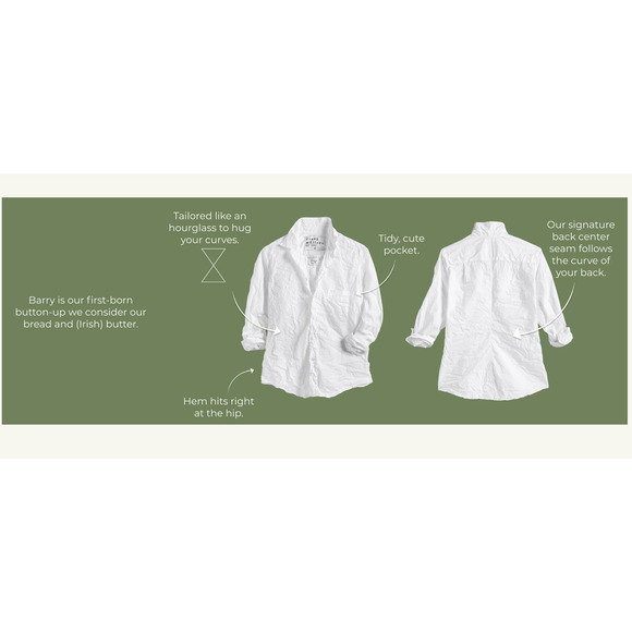 Frank & Eileen BARRY Famous Denim Tailored Button-Up Shirt in Raw Rinse L $278 - Picture 14 of 15